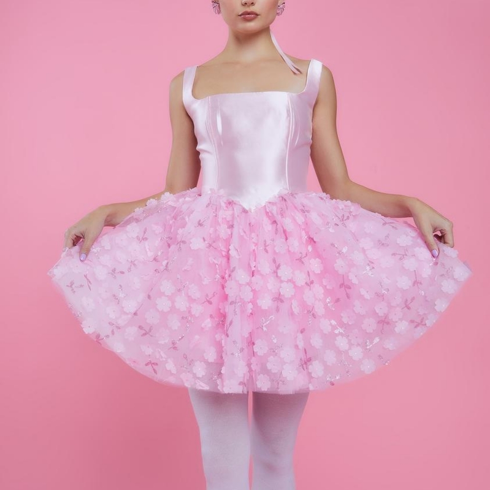 Pink Floral Princess Tutu Dress